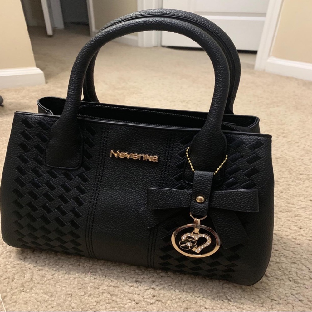 Women PU Leather Top Handle Satchel Shoulder Bag